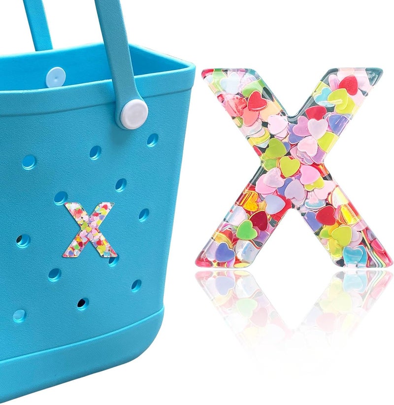 Letter Charms for Bogg and Simply Southern Bags - Alphabet Sequin Lettering Accessories, Insert Decorative Letters for Handbag, Beach Tote